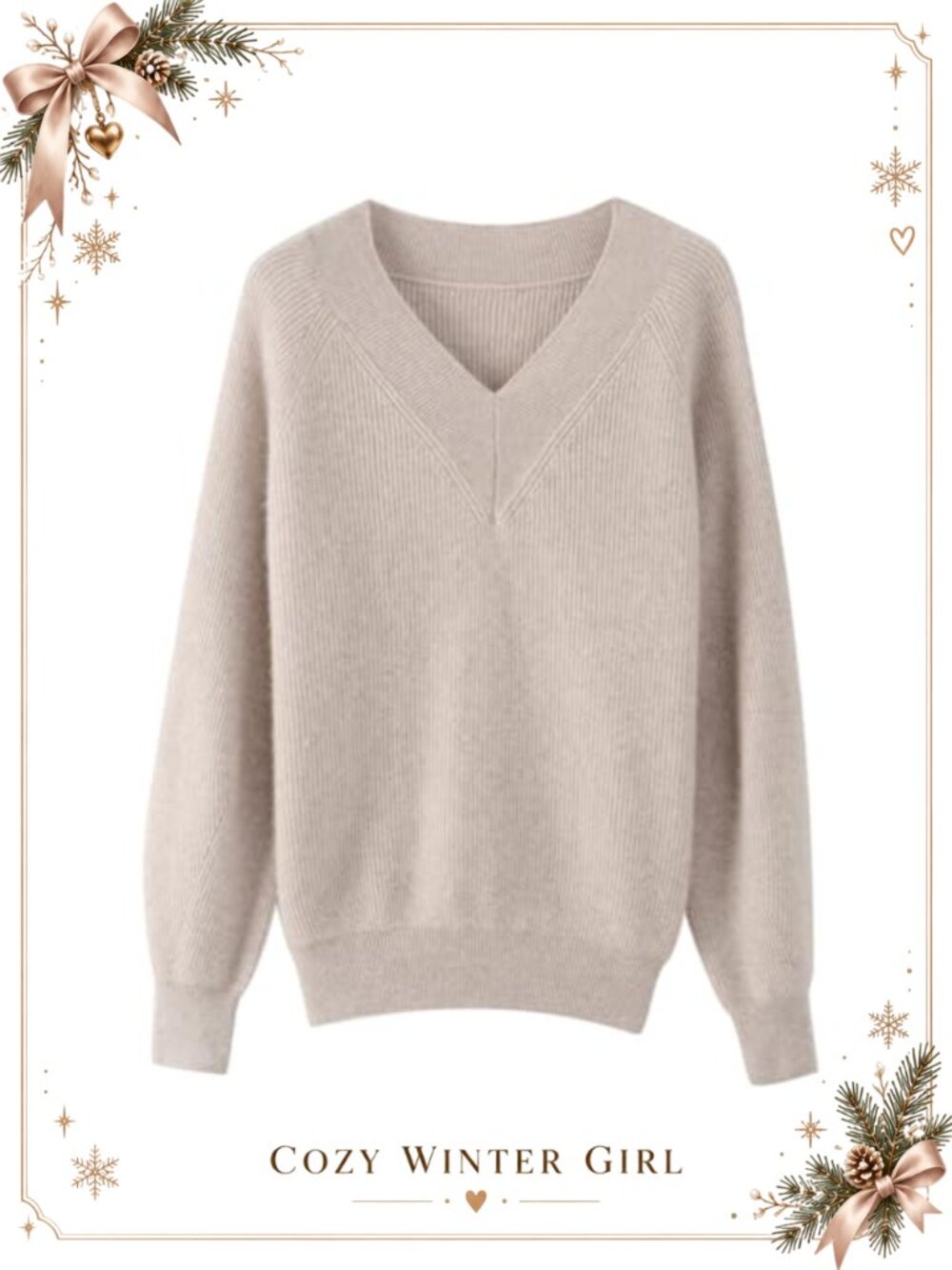 Cashmere Merino Wool Blend V-Neck Lightweight Knit Pullover Sweater